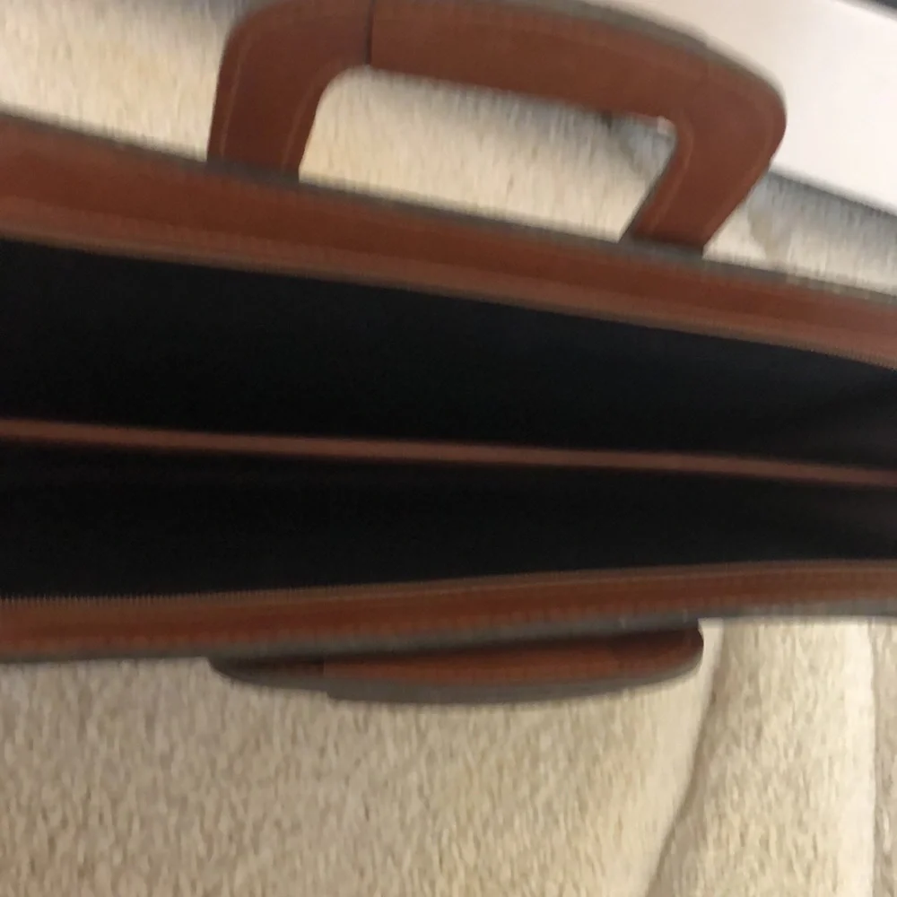 genuine brown leather briefcase